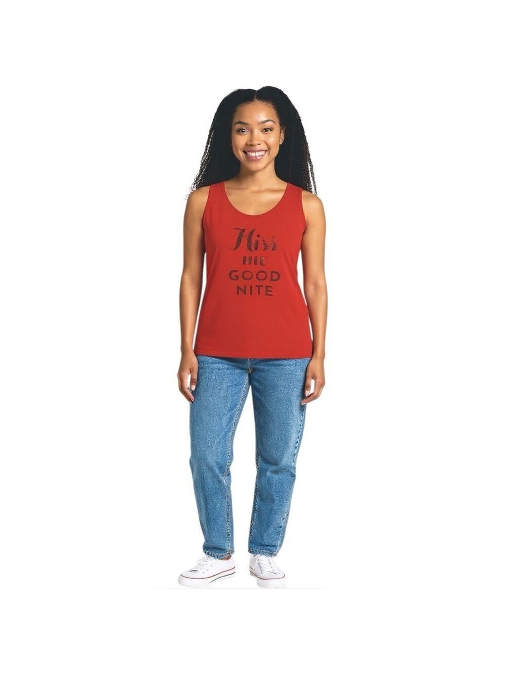 Victoria’s Secret Kiss Me Goodnight Women’s Size L Red Racerback Tank Top